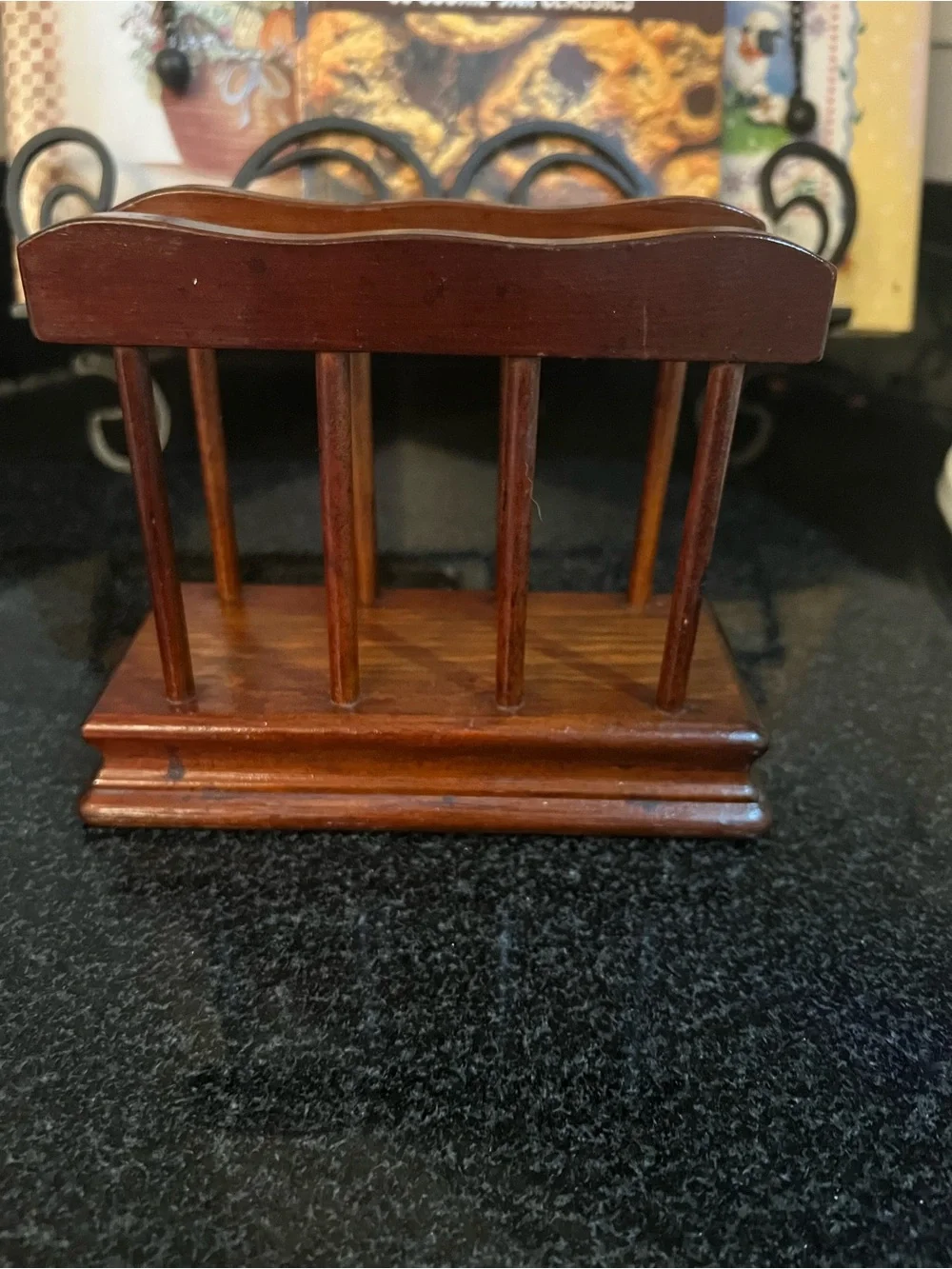 Wooden Napkin Holder in Brown